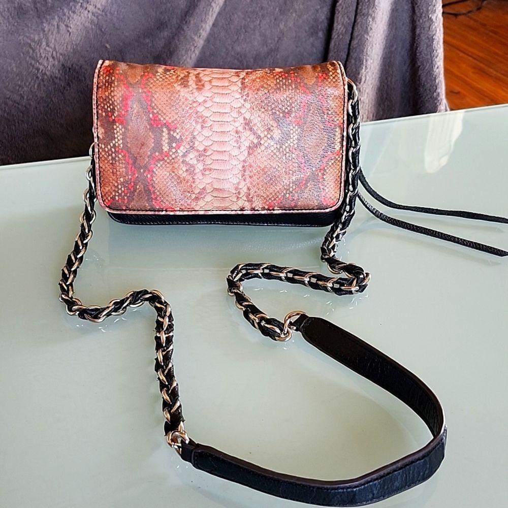 Aimee Kestenberg Edgy Glam Rocker Chic Luxe Leather Crossbody/Shoulder Bag